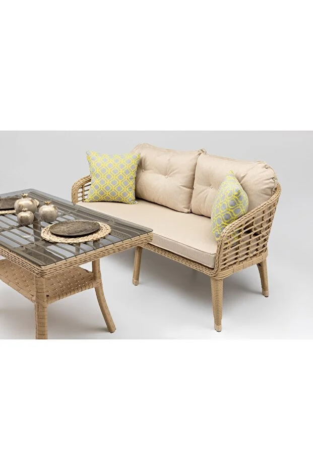 Rodos Mini Bahçe Balkon Oturma Grubu (2+1+1+M)